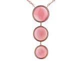 Pre-Owned Pink Conch Shell 18k Rose Gold Over Sterling Silver Necklace