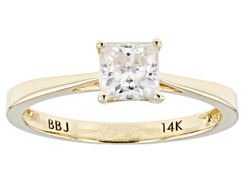Picture of Pre-Owned Moissanite 14k Yellow Gold Solitaire Ring .80ct D.E.W