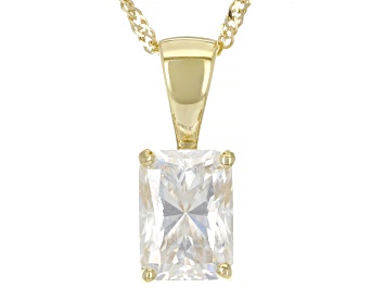 Picture of Pre-Owned Moissanite 14k Yellow Gold Solitaire Pendant 1.20ct DEW
