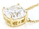 Pre-Owned Moissanite 14k Yellow Gold Solitaire Necklace 3.30ct DEW