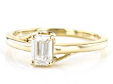 Pre-Owned Moissanite 14k Yellow Gold Solitaire Ring .58ct DEW