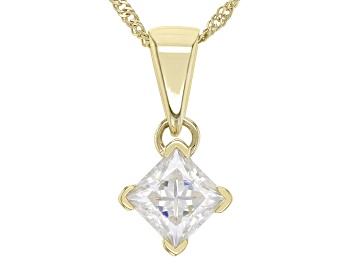 Picture of Pre-Owned Moissanite 14k Yellow Gold Solitaire Pendant .70ct DEW