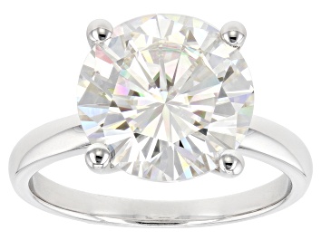 Picture of Pre-Owned Moissanite Platineve Solitaire Ring 5.37ct D.E.W