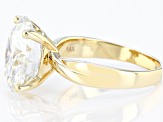 Pre-Owned Moissanite 14k Yellow Gold Solitaire Ring 12.00ct D.E.W
