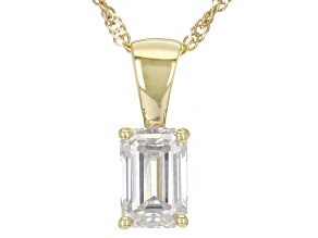Pre-Owned Moissanite 14k Yellow Gold Solitaire Pendant .58ct DEW