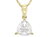 Pre-Owned Moissanite 14k Yellow Gold Solitaire Pendant 1.60ct DEW