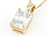 Pre-Owned Moissanite 14k Yellow Gold Solitaire Pendant 2.70ct DEW