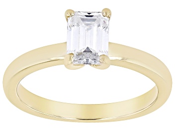 Picture of Pre-Owned Moissanite 14k Yellow Gold Solitaire Ring 1.01ct DEW