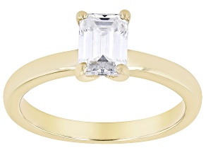 Pre-Owned Moissanite 14k Yellow Gold Solitaire Ring 1.01ct DEW