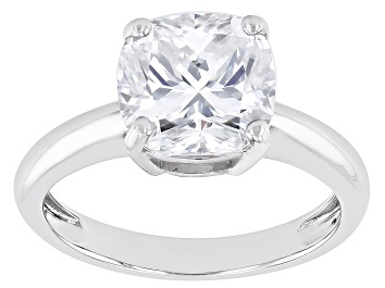 Picture of Pre-Owned Moissanite 14k White Gold Solitaire Ring 3.30ct DEW