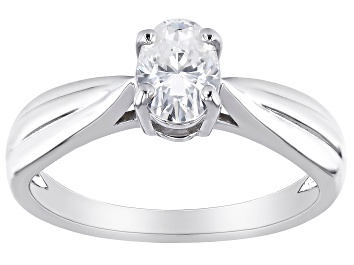 Picture of Pre-Owned Moissanite 14k White Gold Solitaire Ring .90ct DEW