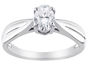 Pre-Owned Moissanite 14k White Gold Solitaire Ring .90ct DEW