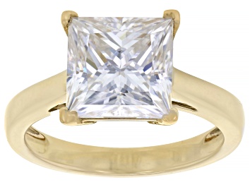 Picture of Pre-Owned Moissanite 14k Yellow Gold Ring 3.90ct DEW