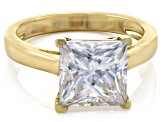 Pre-Owned Moissanite 14k Yellow Gold Ring 3.90ct DEW
