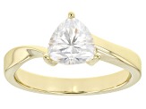 Pre-Owned Moissanite 14k Yellow Gold Ring 1.00ct DEW
