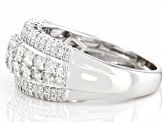 Pre-Owned White Diamond 14k White Gold Multi-Row Band Ring 1.00ctw