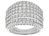 Pre-Owned White Diamond 14k White Gold Wide Band Ring 2.00ctw