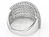 Pre-Owned White Diamond 14k White Gold Wide Band Ring 2.00ctw