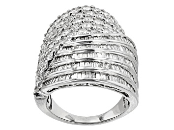 Picture of Pre-Owned White Diamond 10k White Gold Cocktail Ring 3.85ctw