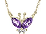 Pre-Owned Purple Amethyst 10k Yellow Gold Childrens Necklace 0.27ctw