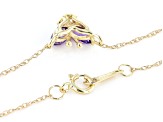 Pre-Owned Purple Amethyst 10k Yellow Gold Childrens Necklace 0.27ctw