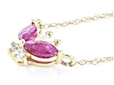 Pre-Owned Red Ruby 10k Yellow Gold Childrens Necklace 0.37ctw