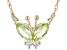 Pre-Owned Green Manchurian Peridot(TM) 10k Yellow Gold Childrens Necklace 0.29ctw