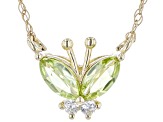 Pre-Owned Green Manchurian Peridot(TM) 10k Yellow Gold Childrens Necklace 0.29ctw