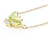 Pre-Owned Green Manchurian Peridot(TM) 10k Yellow Gold Childrens Necklace 0.29ctw