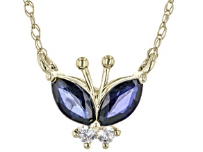 Pre-Owned Blue Sapphire 10k Yellow Gold Childrens Necklace 0.37ctw