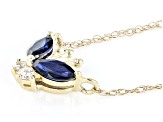 Pre-Owned Blue Sapphire 10k Yellow Gold Childrens Necklace 0.37ctw