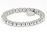 Pre-Owned White Zircon Rhodium Over Sterling Silver "J" Childrens Bracelet .14ctw