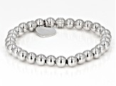 Pre-Owned White Zircon Rhodium Over Sterling Silver "L" Childrens Bracelet .14ctw