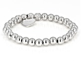 Pre-Owned White Zircon Rhodium Over Sterling Silver "M" Childrens Bracelet .14ctw