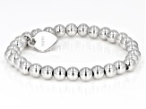 Pre-Owned White Zircon Rhodium Over Sterling Silver "S" Childrens Bracelet .14ctw
