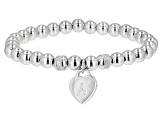 Pre-Owned White Zircon Rhodium Over Sterling Silver "A" Childrens Bracelet .14ctw