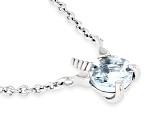 Pre-Owned Blue Aquamarine Rhodium Over Sterling Silver Children's Unicorn Necklace .20ct