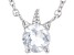 Pre-Owned White Topaz Rhodium Over Sterling Silver Children's Unicorn Necklace .26ct