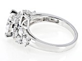 Pre-Owned Moissanite Platineve Halo Ring 2.86ctw DEW.