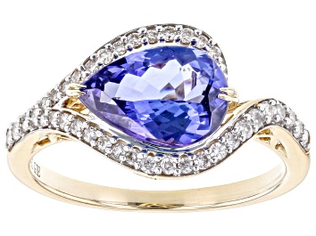 Picture of Pre-Owned Tanzanite And White Diamond 14k Yellow Gold Ring 1.96ctw