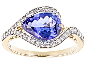 Pre-Owned Tanzanite And White Diamond 14k Yellow Gold Ring 1.96ctw