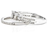 Pre-Owned White Diamond 14k White Gold 3-Stone Ring With Matching Band 1.00ctw