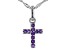 Pre-Owned Purple Amethyst Rhodium Over Silver Childrens Cross Pendant With Chain 0.12ctw
