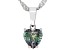 Pre-Owned Blue Lab Alexandrite Rhodium Over Sterling Silver Childrens Birthstone Pendant With Chain