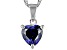 Pre-Owned Blue Lab Created Sapphire Rhodium Over Sterling Silver Childrens Pendant With Chain 2.08ct