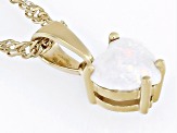 Pre-Owned Multi Color Lab Created Opal 18k Yellow Gold Over Silver Childrens Birthstone Pendant With