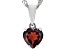 Pre-Owned Red Garnet Rhodium Over Sterling Silver Childrens Birthstone Pendant With Chain .81ct