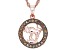 Pre-Owned Champagne Diamond 14k Rose Gold Over Sterling Silver Taurus Pendant With 18" Singapore Cha