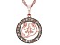 Pre-Owned Champagne Diamond 14k Rose Gold Over Sterling Silver Cancer Pendant With 18" Singapore Cha