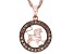 Pre-Owned Champagne Diamond 14k Rose Gold Over Sterling Silver Leo Pendant With 18" Singapore Chain